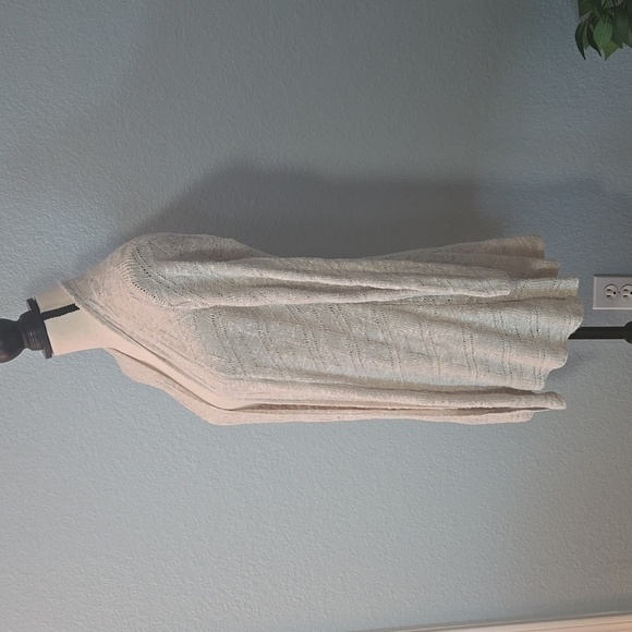 EILEEN FISHER Open Front Cardigan Cotton Linen Blend Cream Sz Petite Lrg - Picture 5 of 12